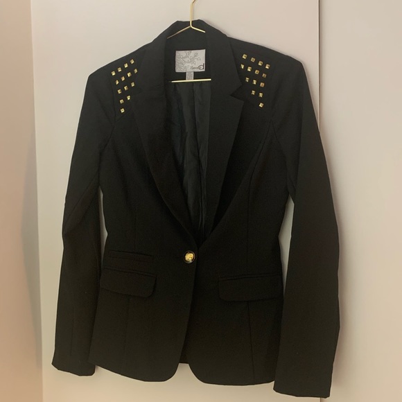 Dynamite Black Blazer With Gold Studs on Shoulders - Picture 2 of 8